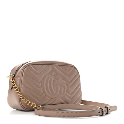 Gucci Calfskin Matelasse Small GG Marmont Chain Shoulder Bag Porcelain Rose 3 of 9