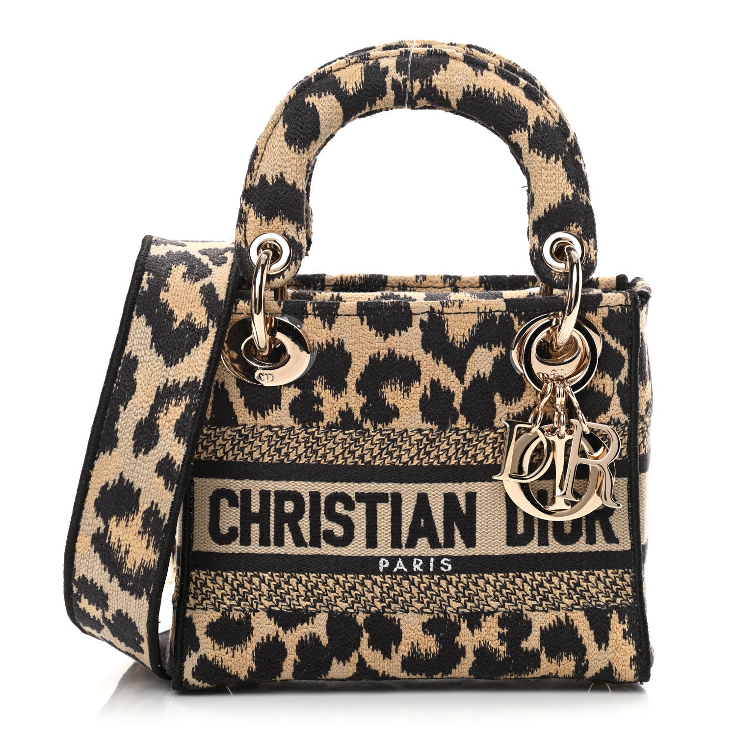 Christian Dior Canvas Mini Mizza Embroidered Lady D-Lite Beige Multicolor 1 of 14