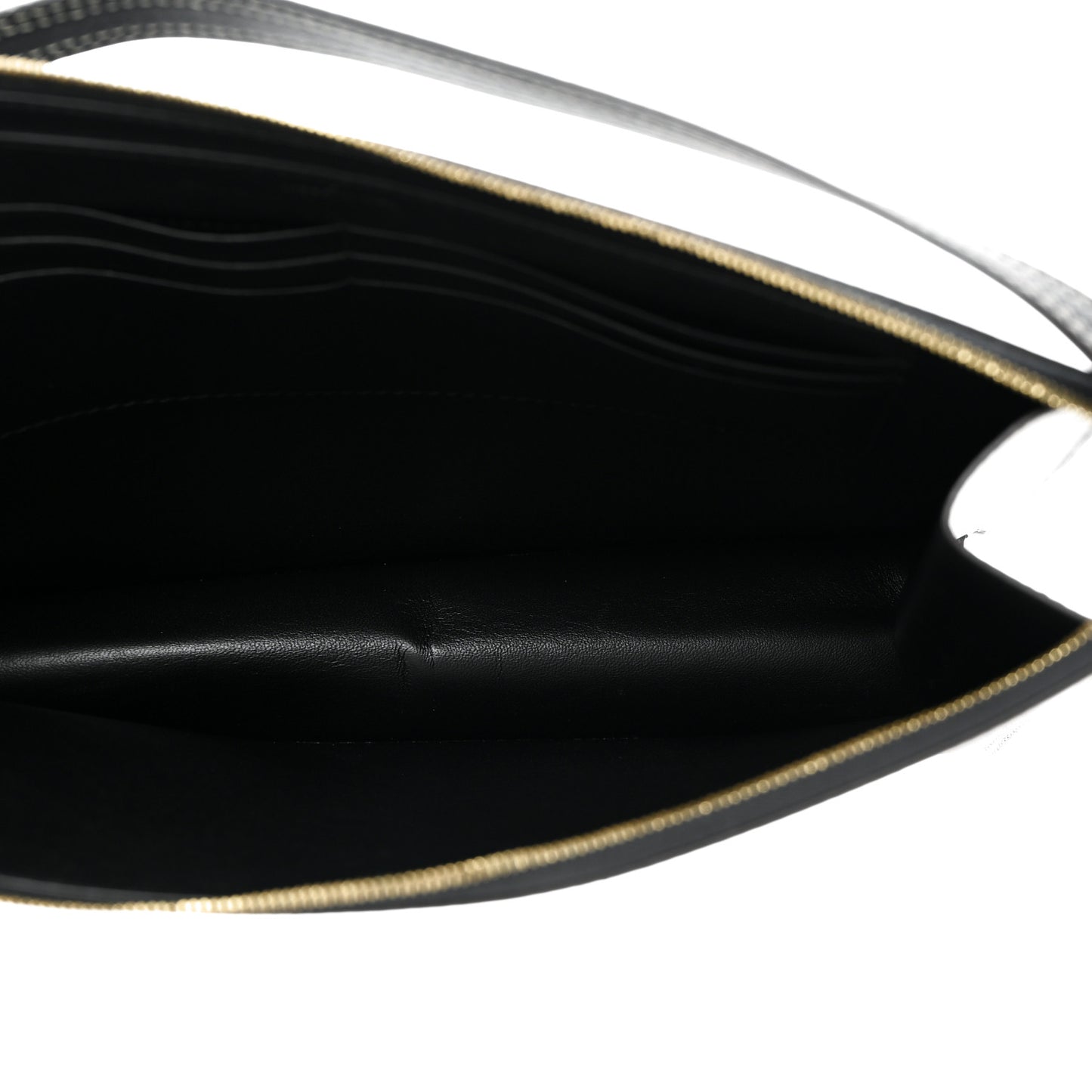 Smooth Calfskin Ring Clutch Black