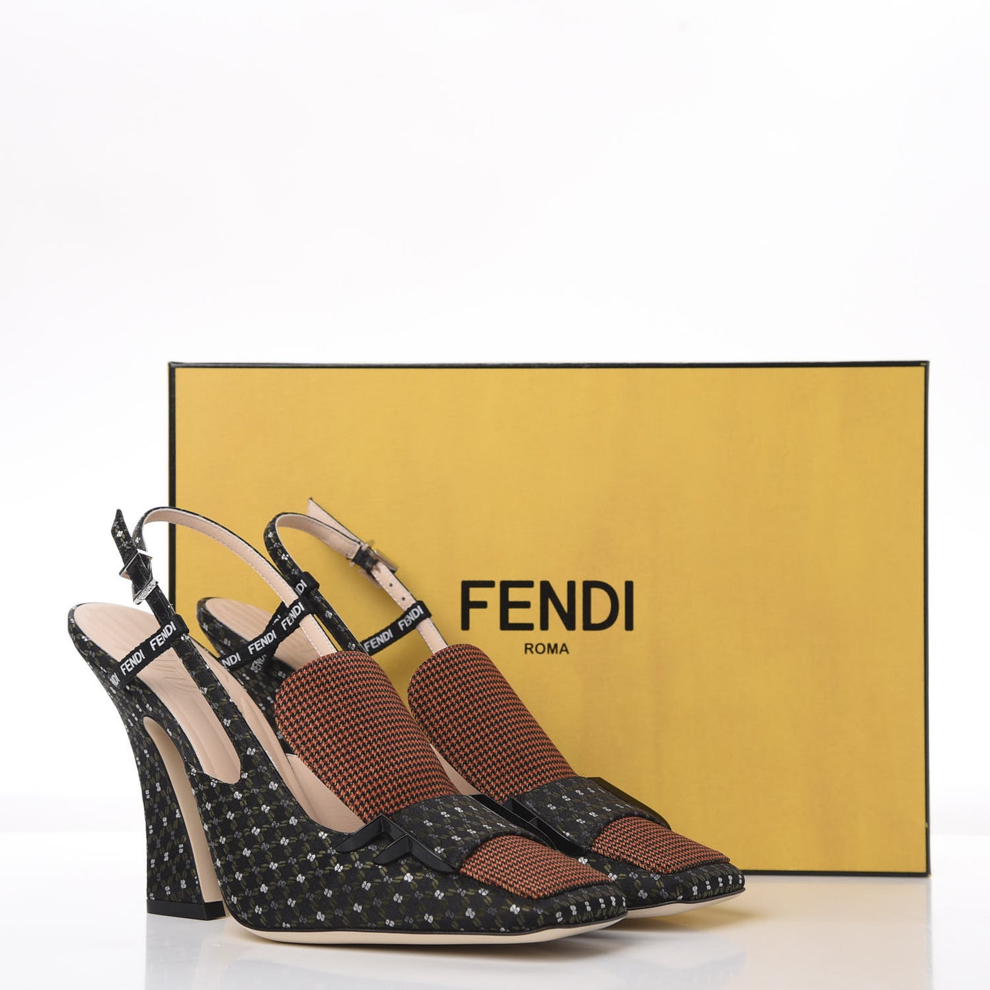 Fabric Jacquard Ffreedom Slingback Pumps 38.5