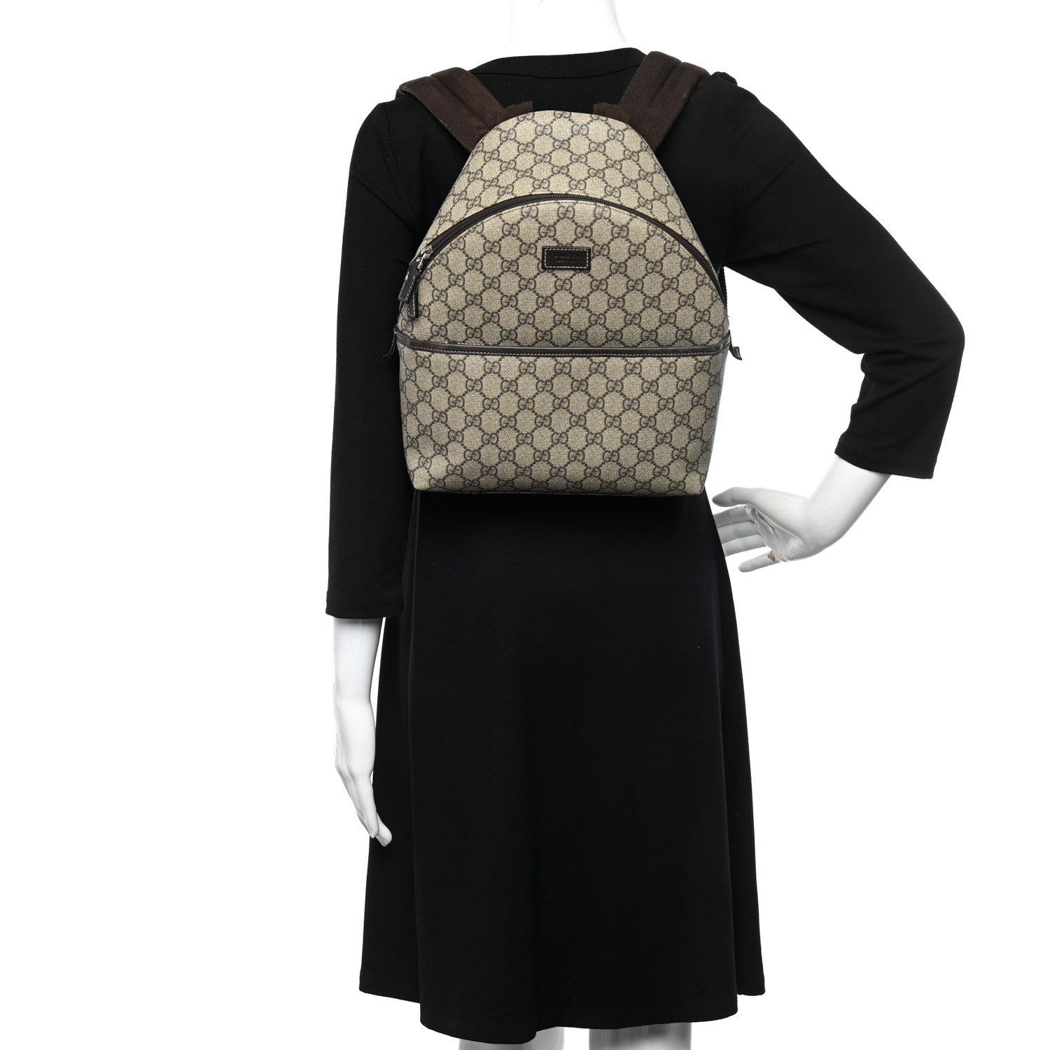 Gucci GG Supreme Monogram Margaux Calfskin Childrens Day Backpack Beige Ebony Cocoa Dark Chocolate 2 of 12