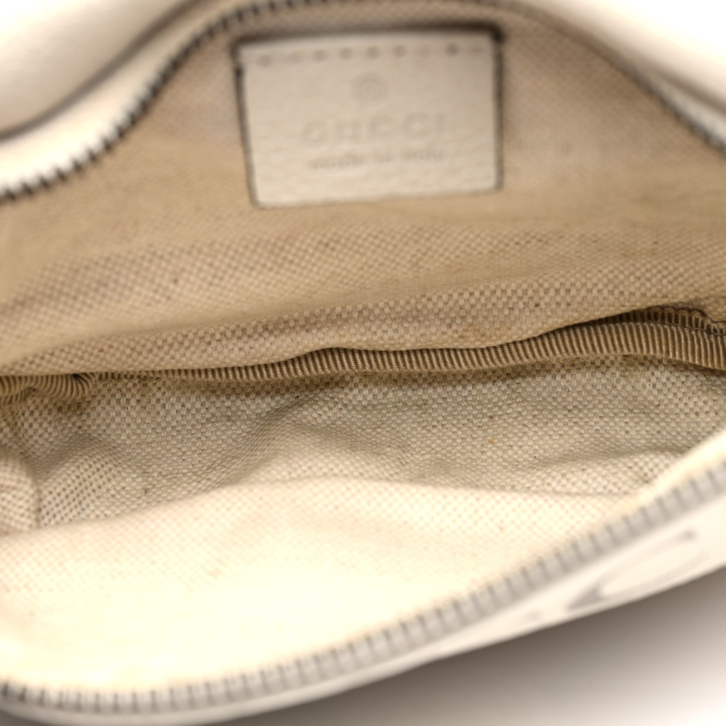 Grained Calfskin Small Logo Belt Bag White