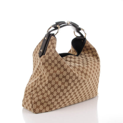 Gucci Monogram Large Horsebit Chain Hobo Dark Brown 3 of 7
