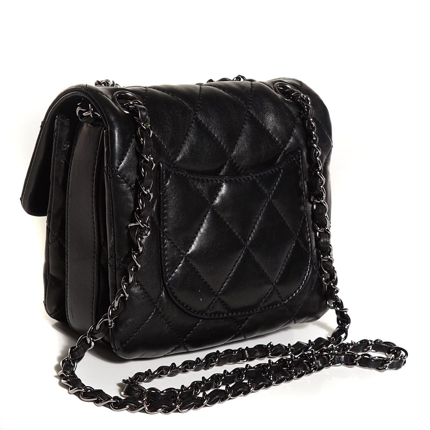 Chanel Lambskin Quilted Mini Chanel 3 Flap Black 3 of 8