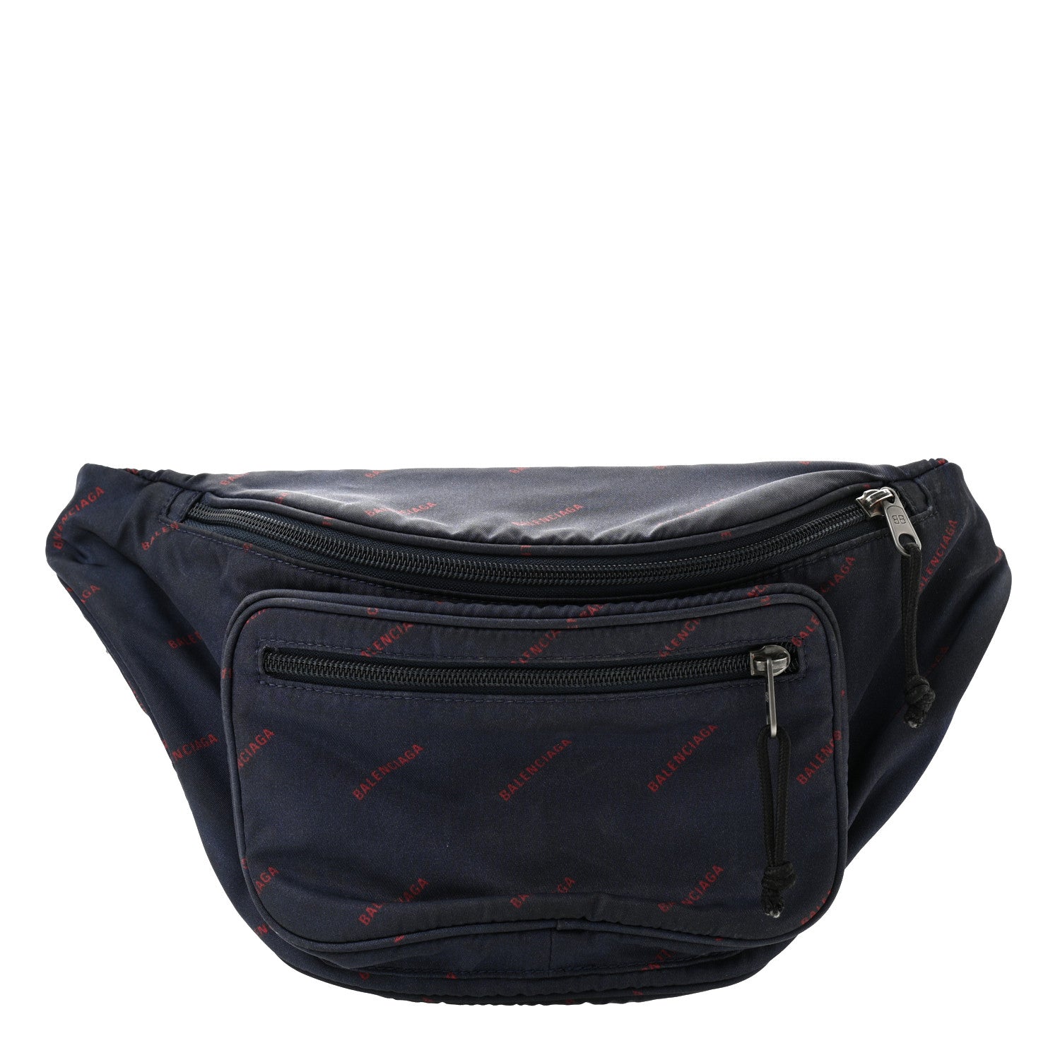 Balenciaga Twill Nylon Allover Logo Explorer Beltpack Bleu Canopee Rouge 1 of 10