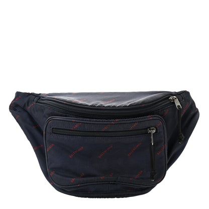 Balenciaga Twill Nylon Allover Logo Explorer Beltpack Bleu Canopee Rouge 1 of 10
