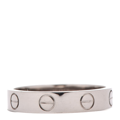 Cartier 18K White Gold 3.5mm LOVE Wedding Band Ring 50 5.25 3 of 4