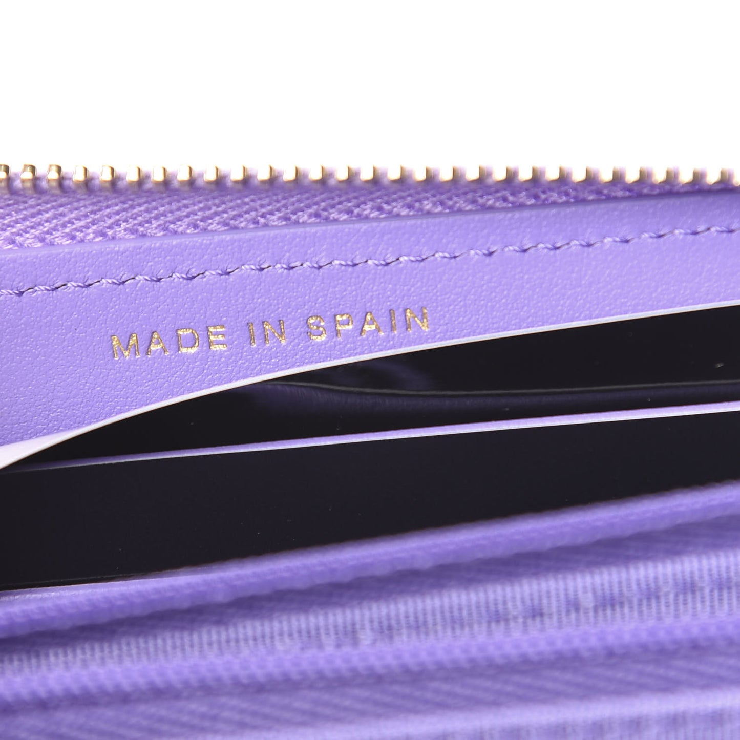 Caviar Quilted Large Gusset Zip Around Wallet Purple