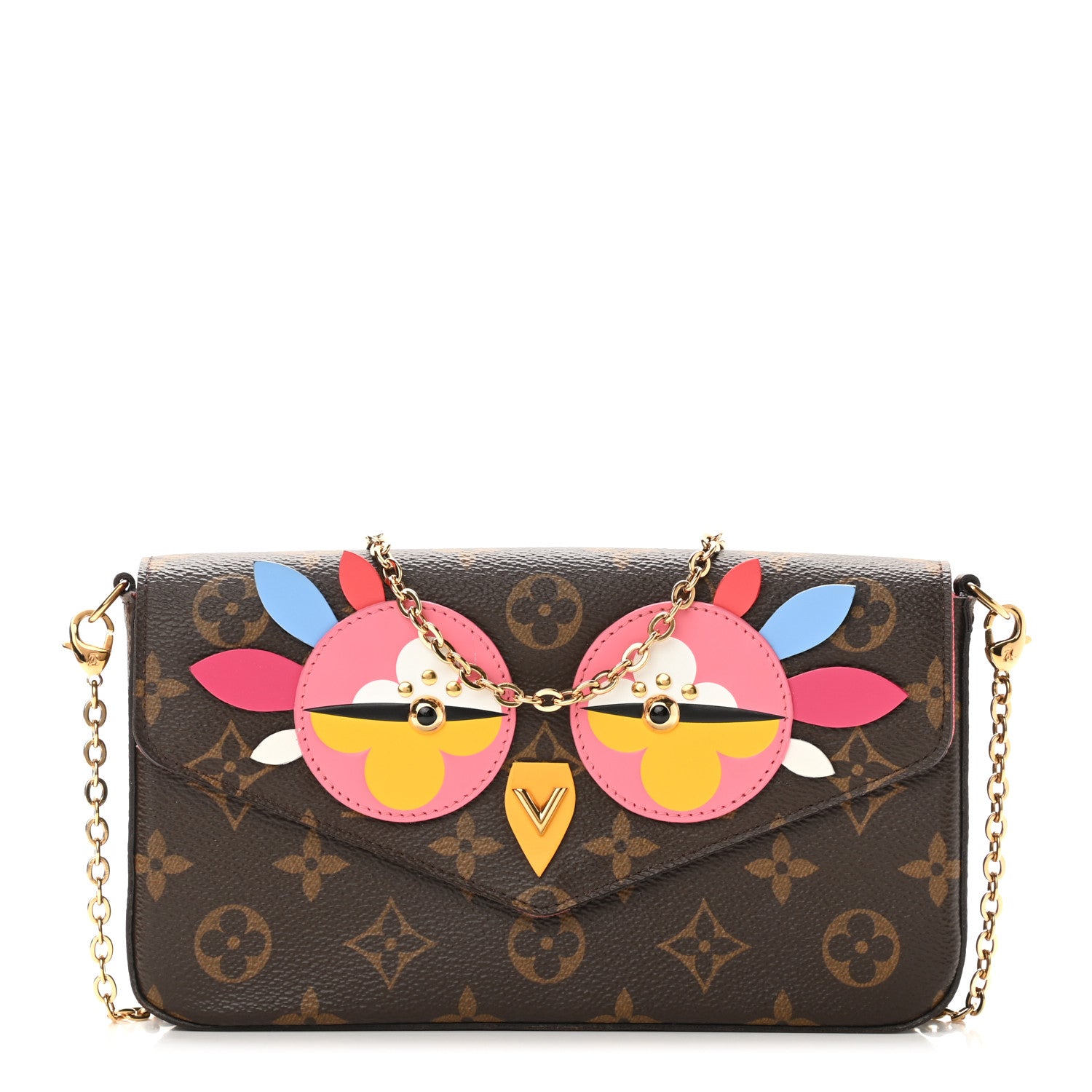 Louis Vuitton Monogram Lovely Birds Pochette Felicie Chain Wallet 3 of 10