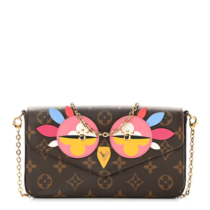 Louis Vuitton Monogram Lovely Birds Pochette Felicie Chain Wallet 3 of 10