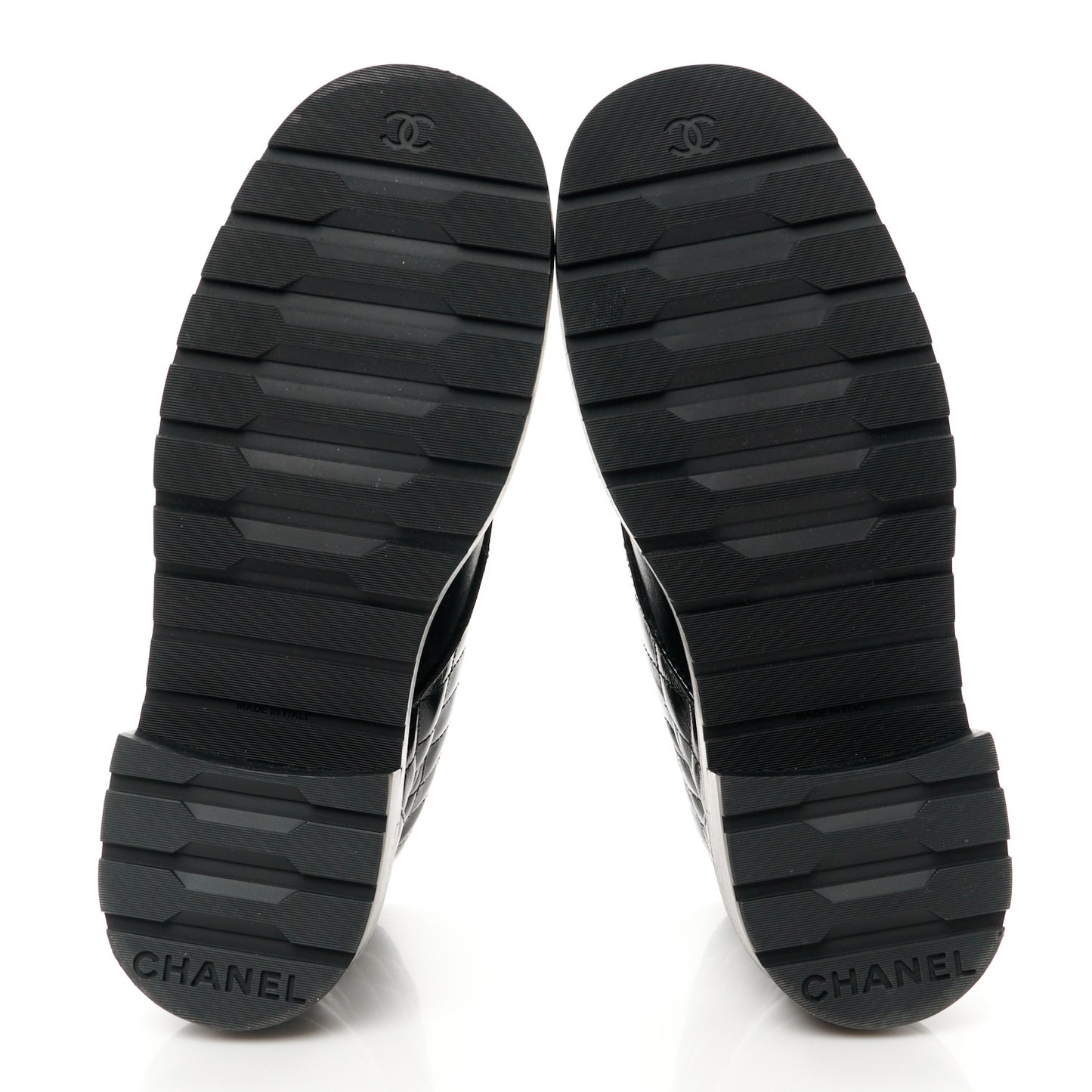 Shiny Lambskin Quilted Lace Up Combat Boots 40 Black
