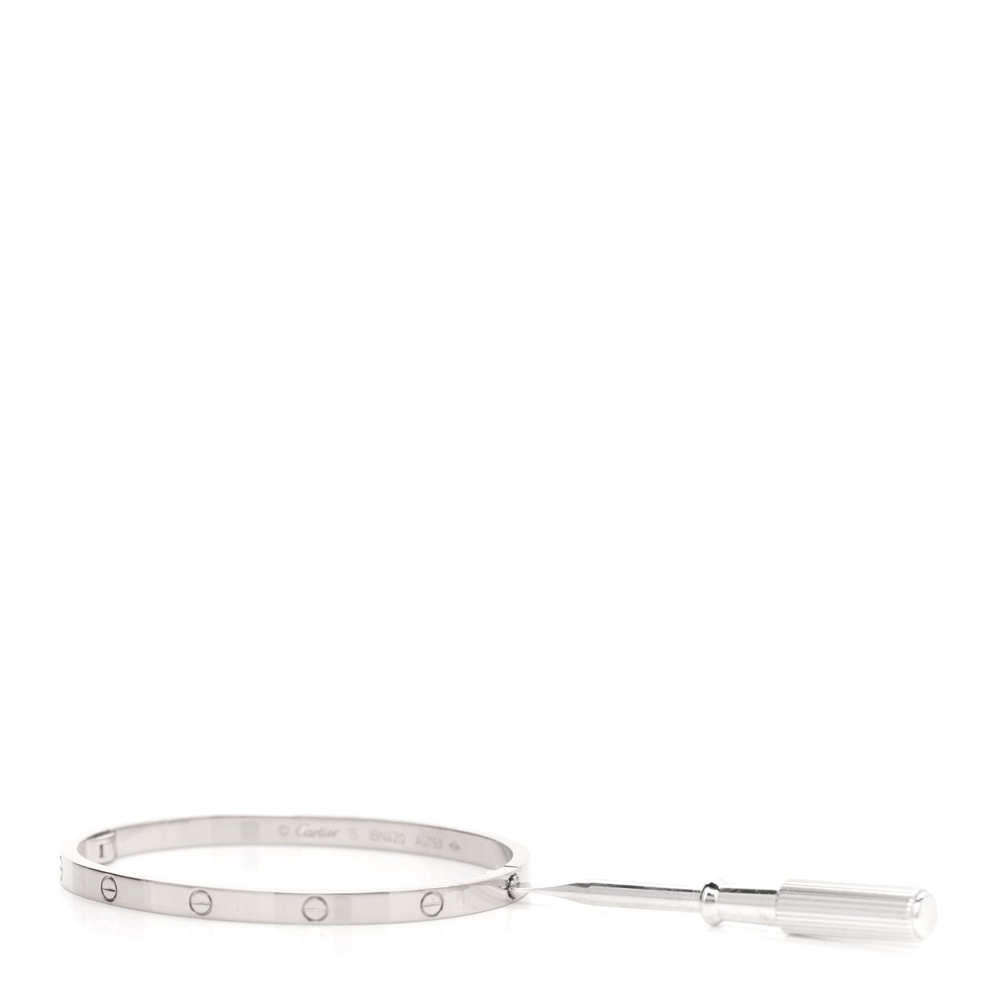 18K White Gold Small LOVE Bracelet 15