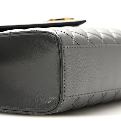 Saint Laurent Grain De Poudre Textured Mixed Matelasse Large Triquilt Monogram Satchel Storm Storm 9 of 11
