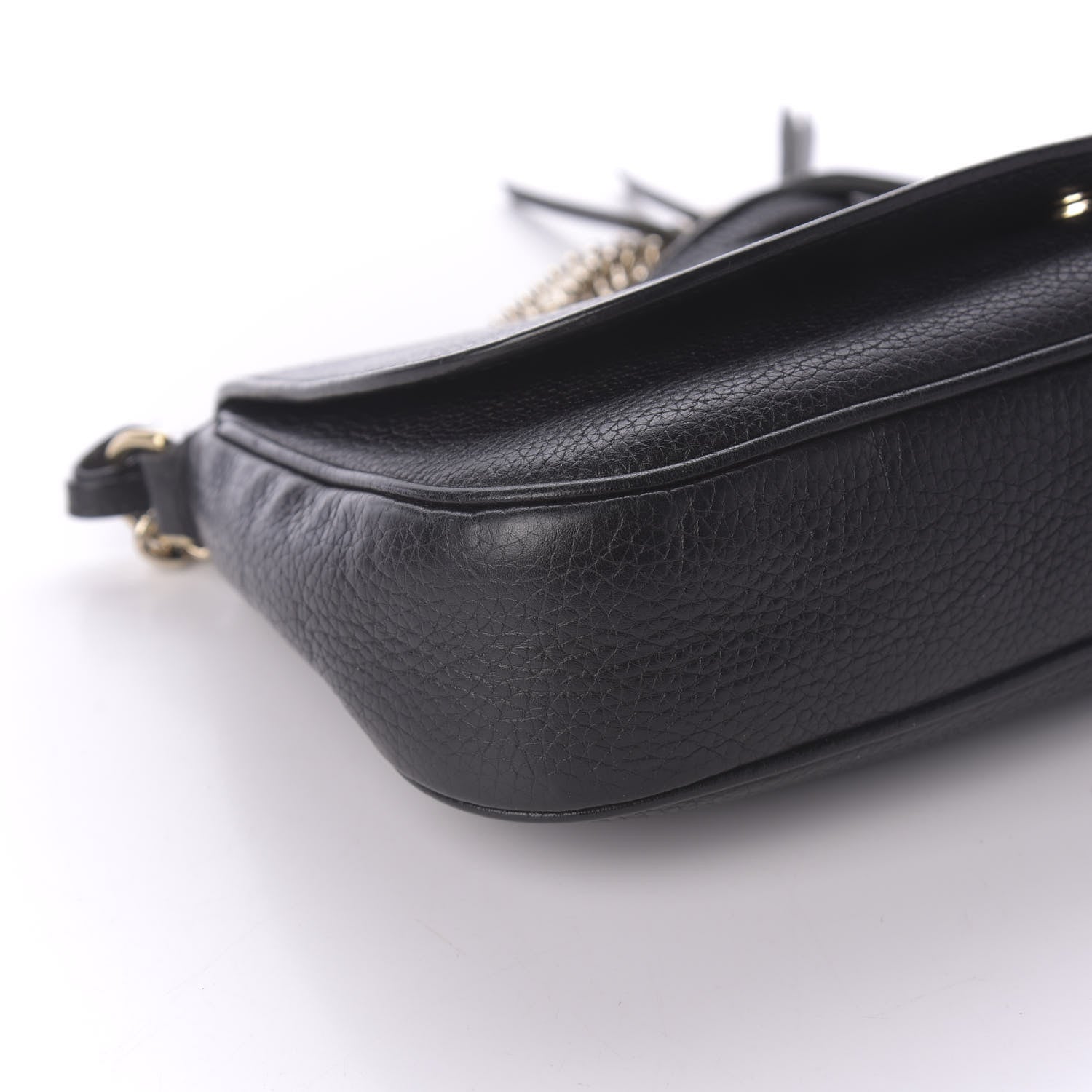 Gucci Pebbled Calfskin Medium Soho Flap Crossbody Black 6 of 12