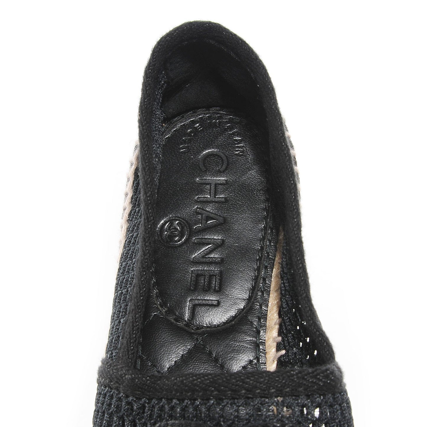 Mesh Lambskin Espadrilles 37 Black