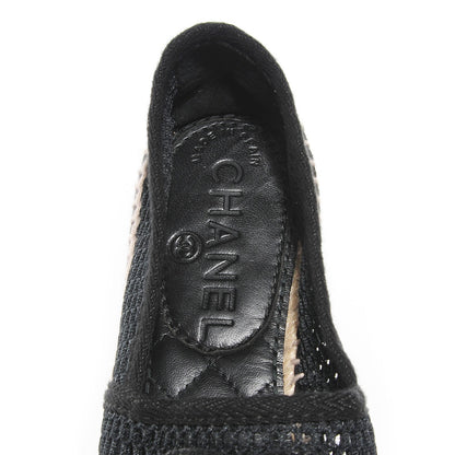 Chanel Mesh Lambskin Espadrilles 37 Black 7 of 7