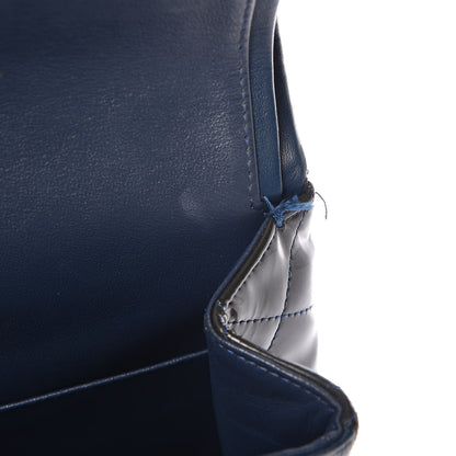 Chanel Patent Quilted Maxi Double Flap Navy Blue 8 of 23