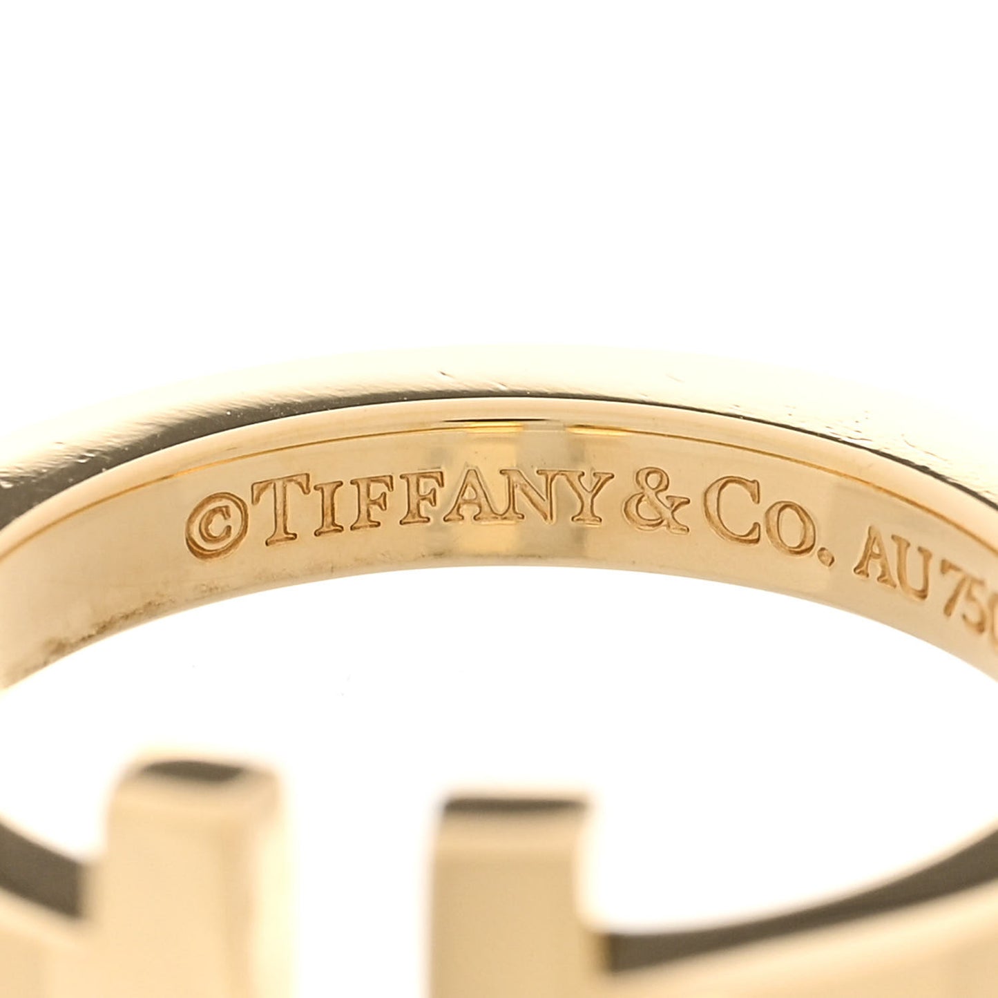18K Yellow Gold T Square Ring 51 5.75