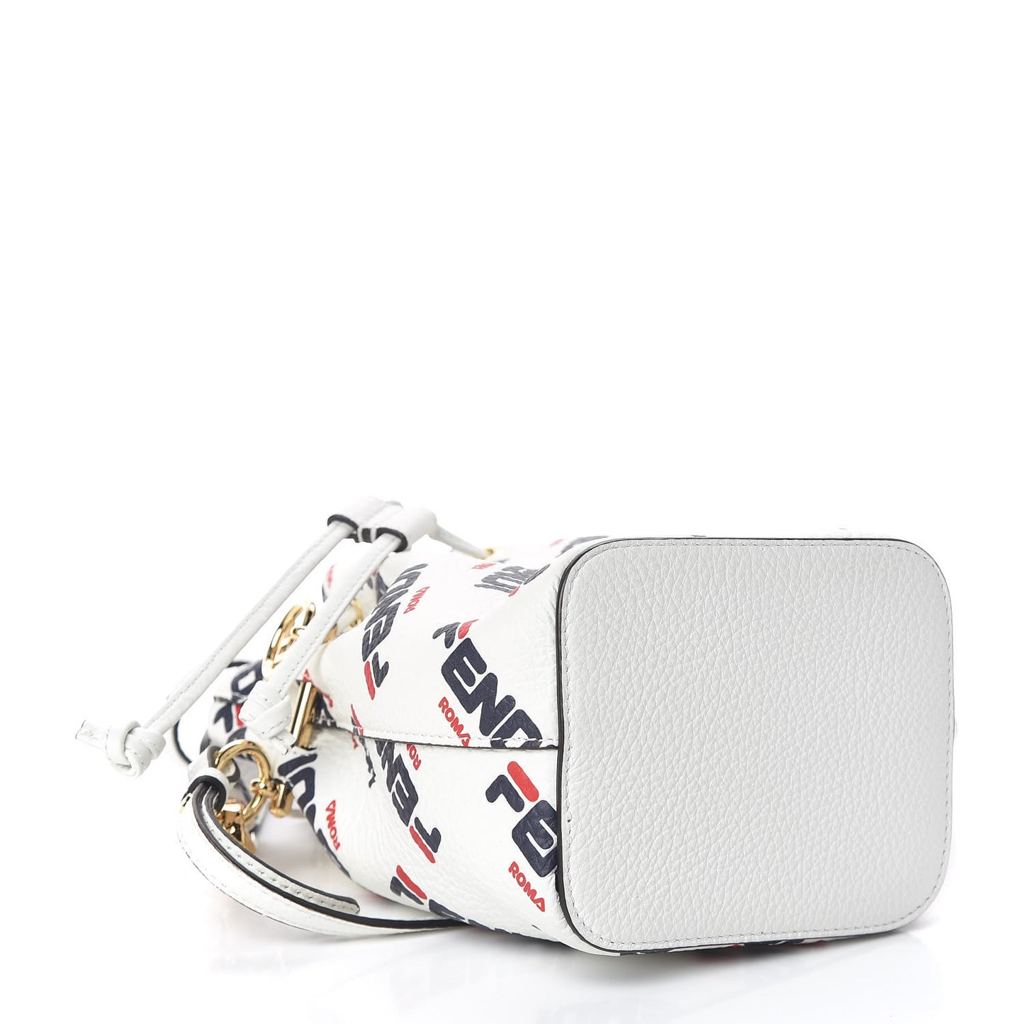 X FILA Vitello F is Fendi Mania Mini Mon Tresor Bucket Bag White