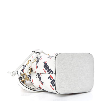 Fendi X FILA Vitello F is Fendi Mania Mini Mon Tresor Bucket Bag White 4 of 11