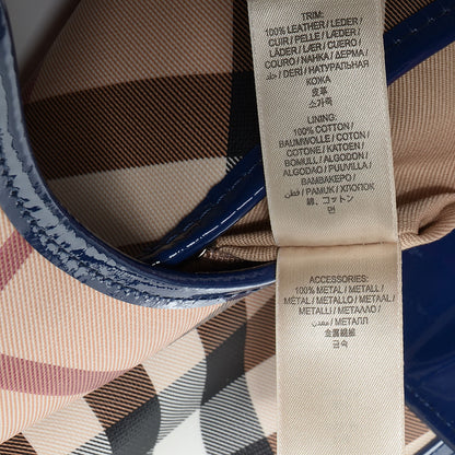 Burberry Patent Nova Check Brook Hobo Jet Blue 11 of 12