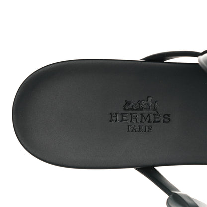 Hermes Rubber Womens Egerie Sandals 38 Black 7 of 8
