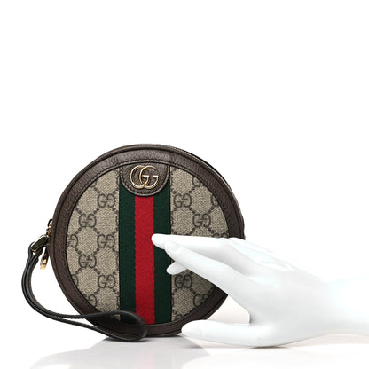 Gucci GG Supreme Monogram Web Ophidia Circle Wristlet Beige New Acero 2 of 7