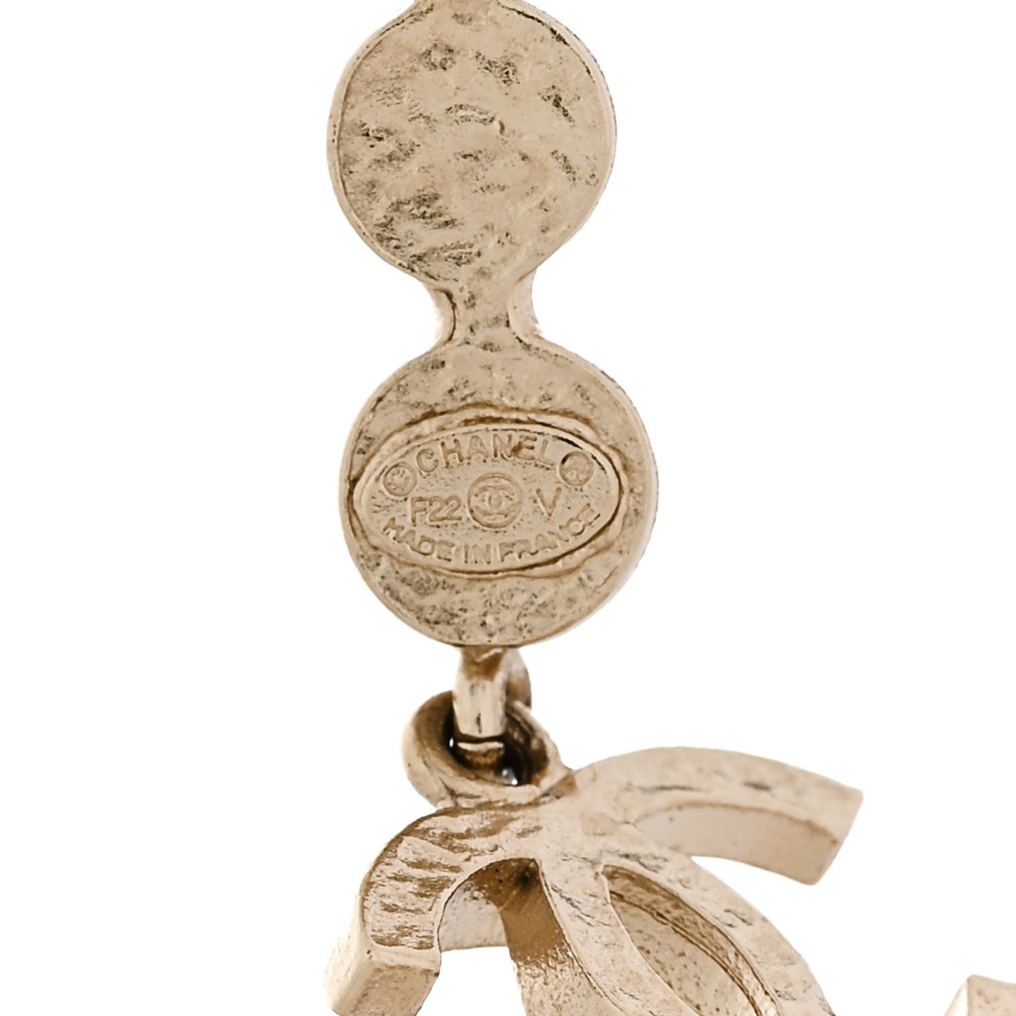 Crystal CC Drop Earrings Gold