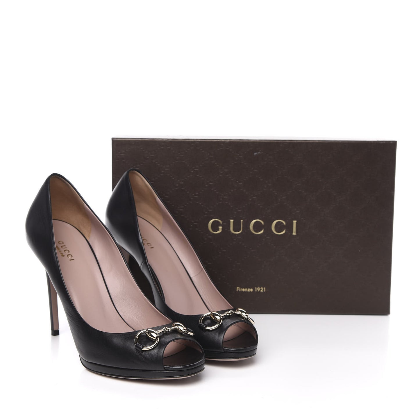 Malaga Kid Horsebit Peep Toe Pumps 40.5 Black