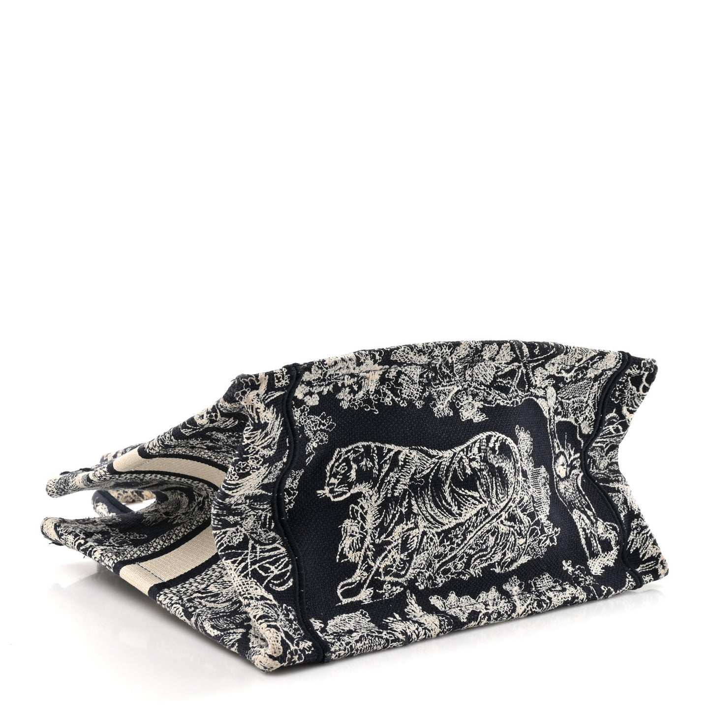 Calfskin Dioriviera Toile De Jouy Small Book Tote With Strap Blue Multicolor