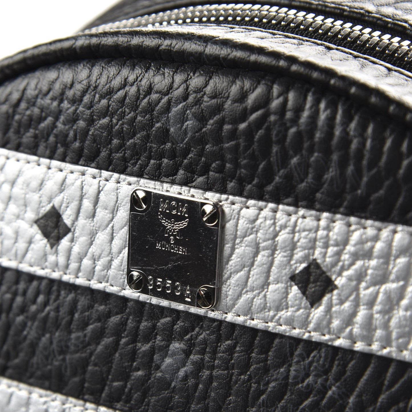 Metallic Visetos Striped Medium Stark Backpack Silver Black
