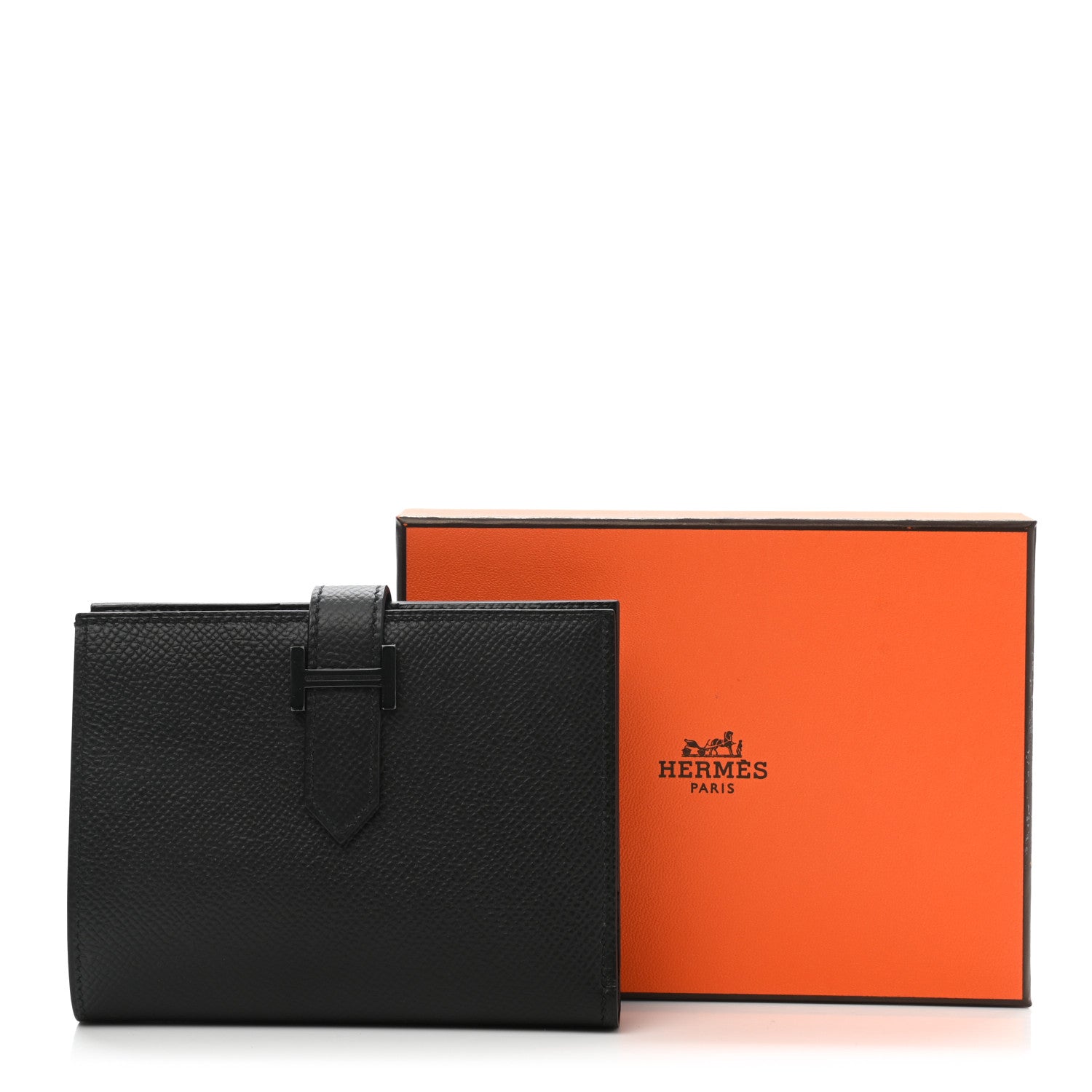 Hermes Epsom Monochrome Bearn Compact Wallet Black 8 of 8