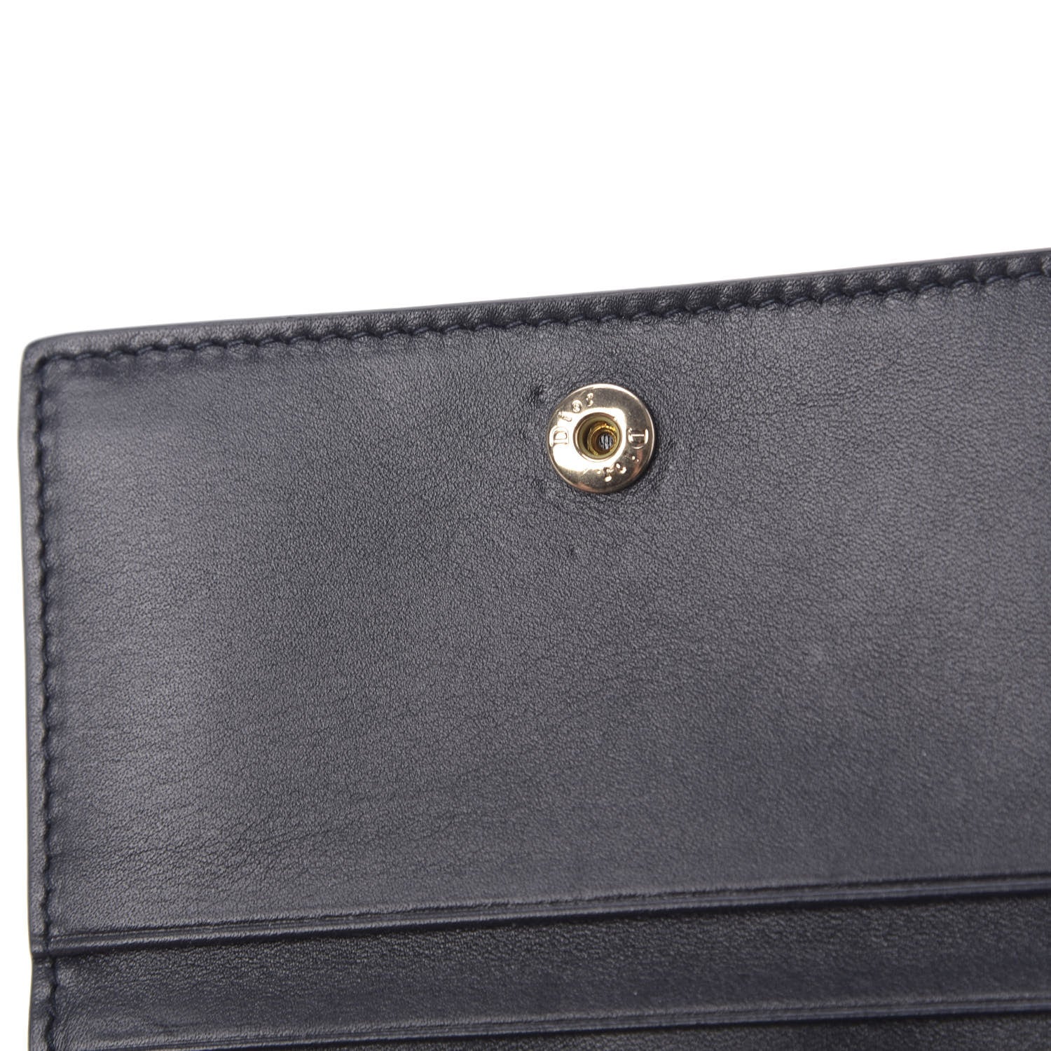 Christian Dior Calfskin Nature Ballet Wallet Blue Multicolor 9 of 9