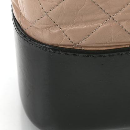 Chanel Aged Calfskin Quilted Large Gabrielle Hobo Beige Black 15 of 18
