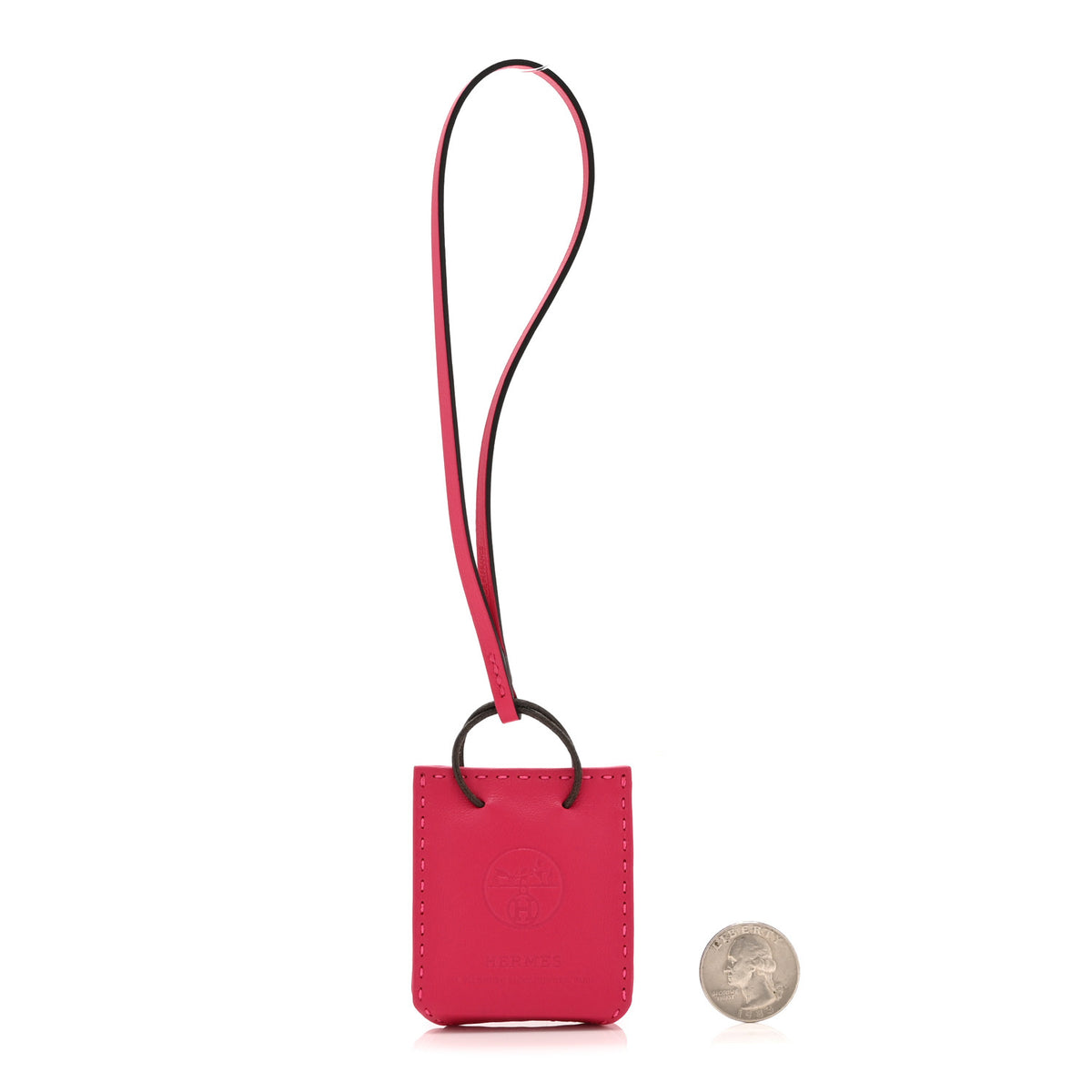 Milo Lambskin Swift Shopping Bag Charm Rose Mexico