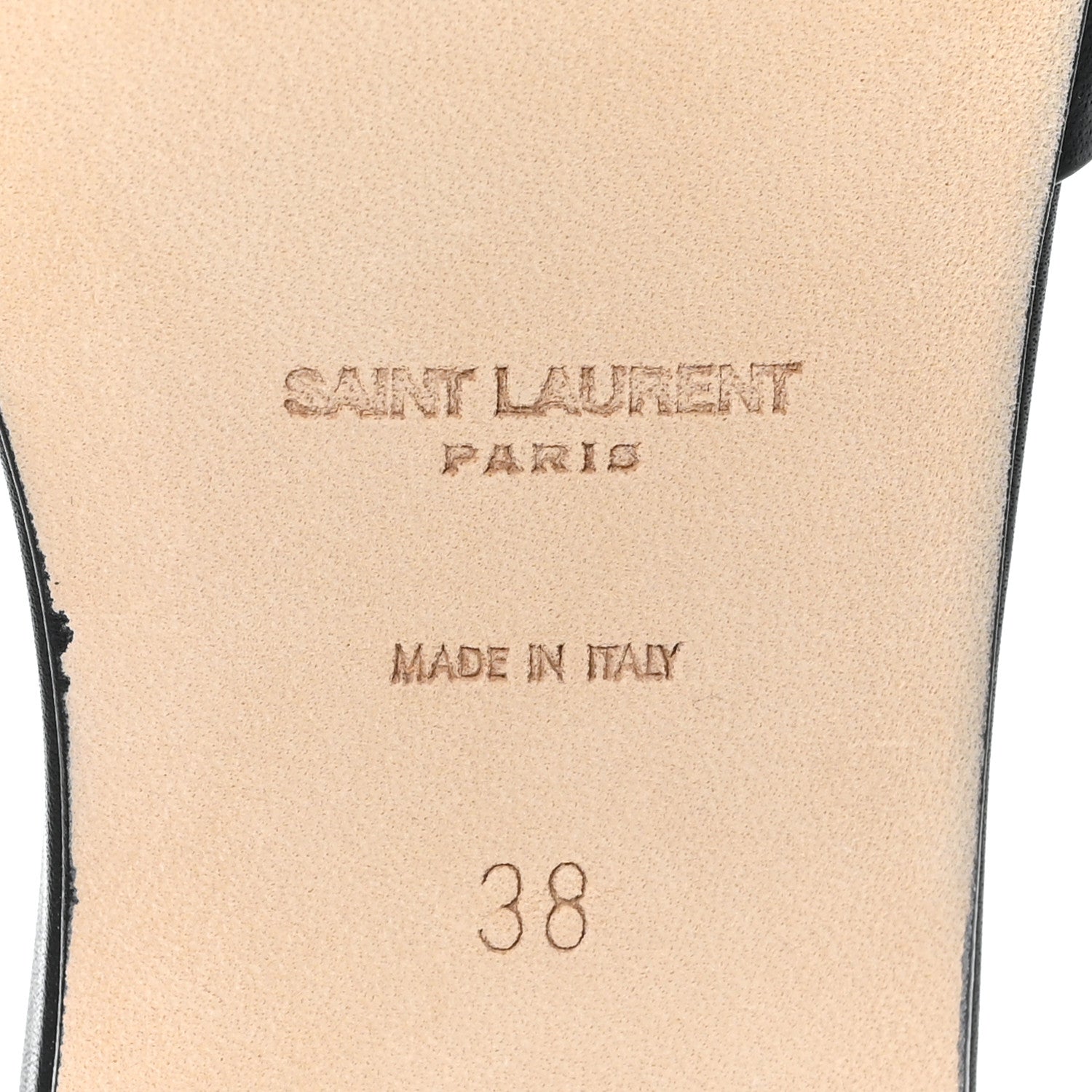 Saint Laurent Calfskin Tribute 05 Slide Sandals 38 Black 7 of 10