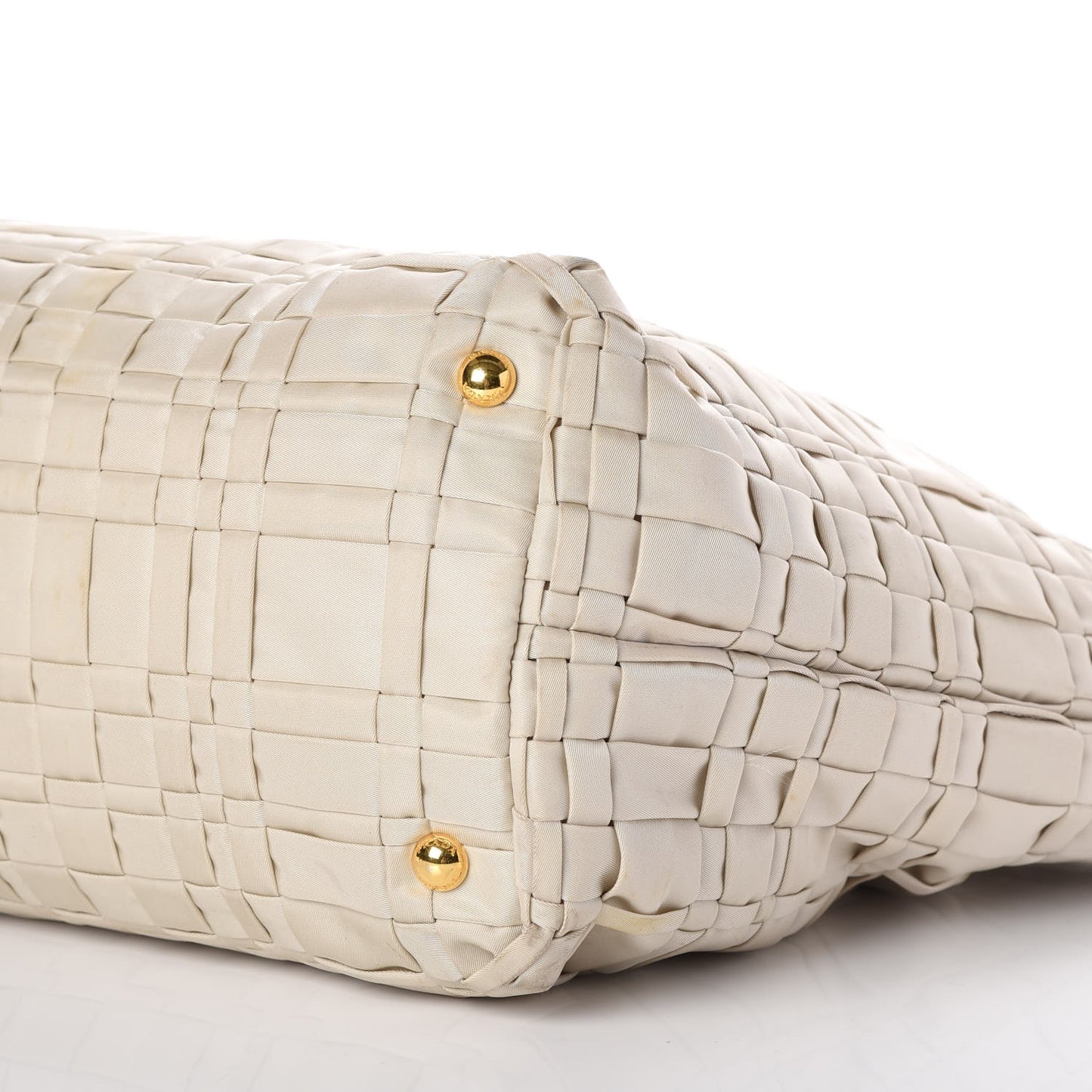 Tessuto Nylon Woven Tote Bag Beige