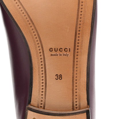 Gucci Real Betis Glamour Calfskin Womens Jordaan Horsebit Loafers 38 Shiny Vineyard 7 of 10