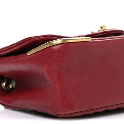 Chanel Calfskin Chevron Quilted Mini Rock The Corner Flap Red 9 of 10