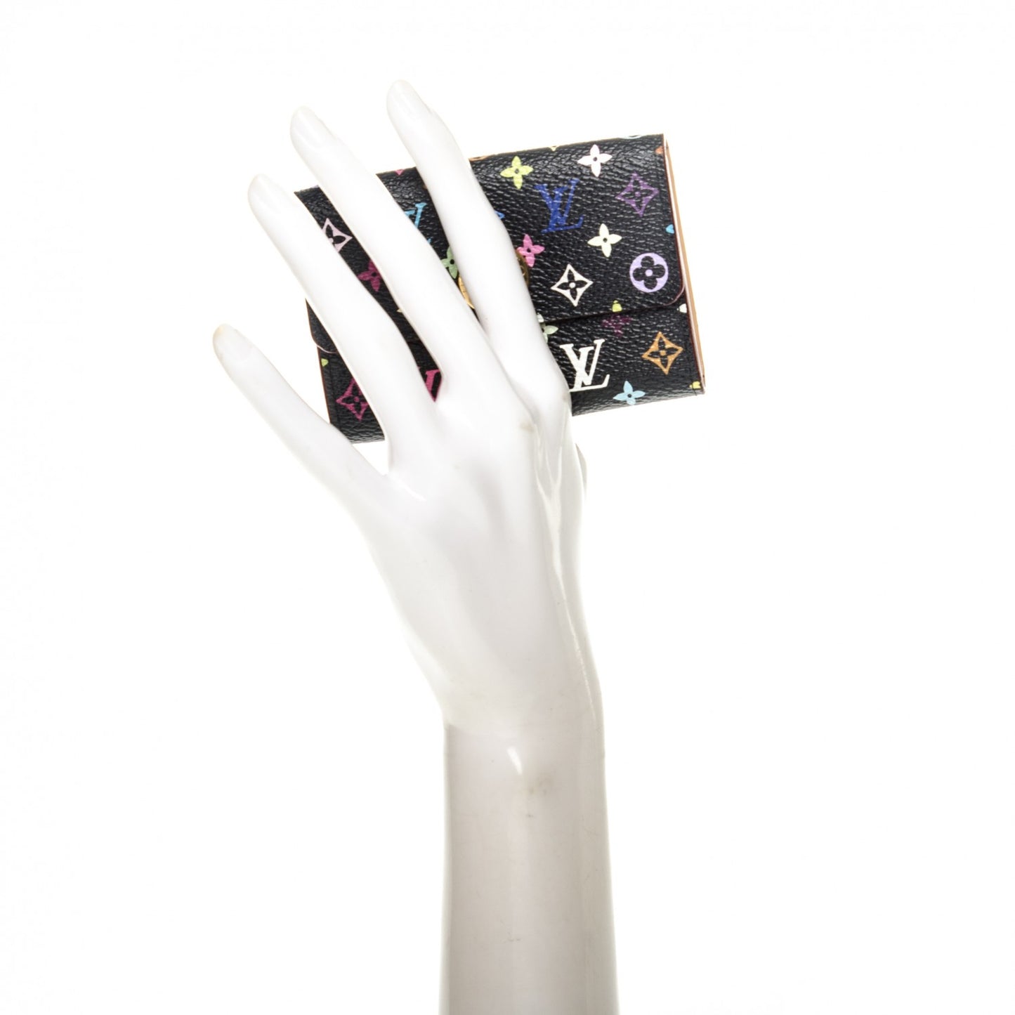 Monogram Multicolor Business Card Holder Black