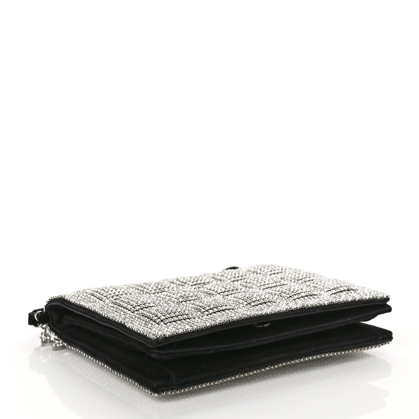 Crystal Quilted Clutch Silver
