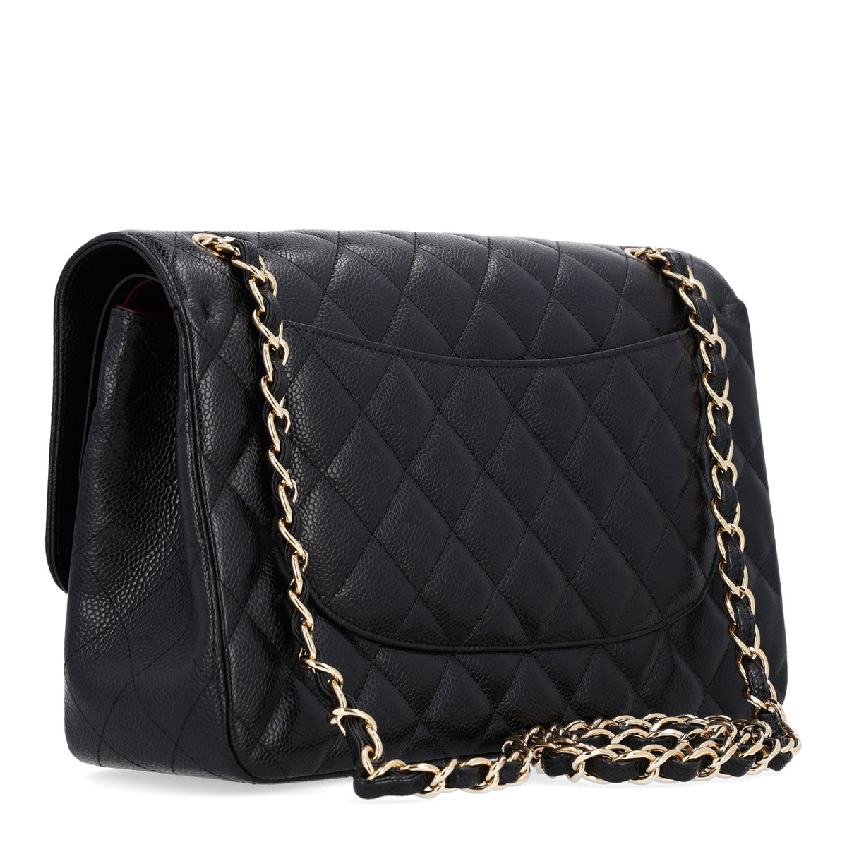 Caviar Quilted Jumbo Double Flap Black