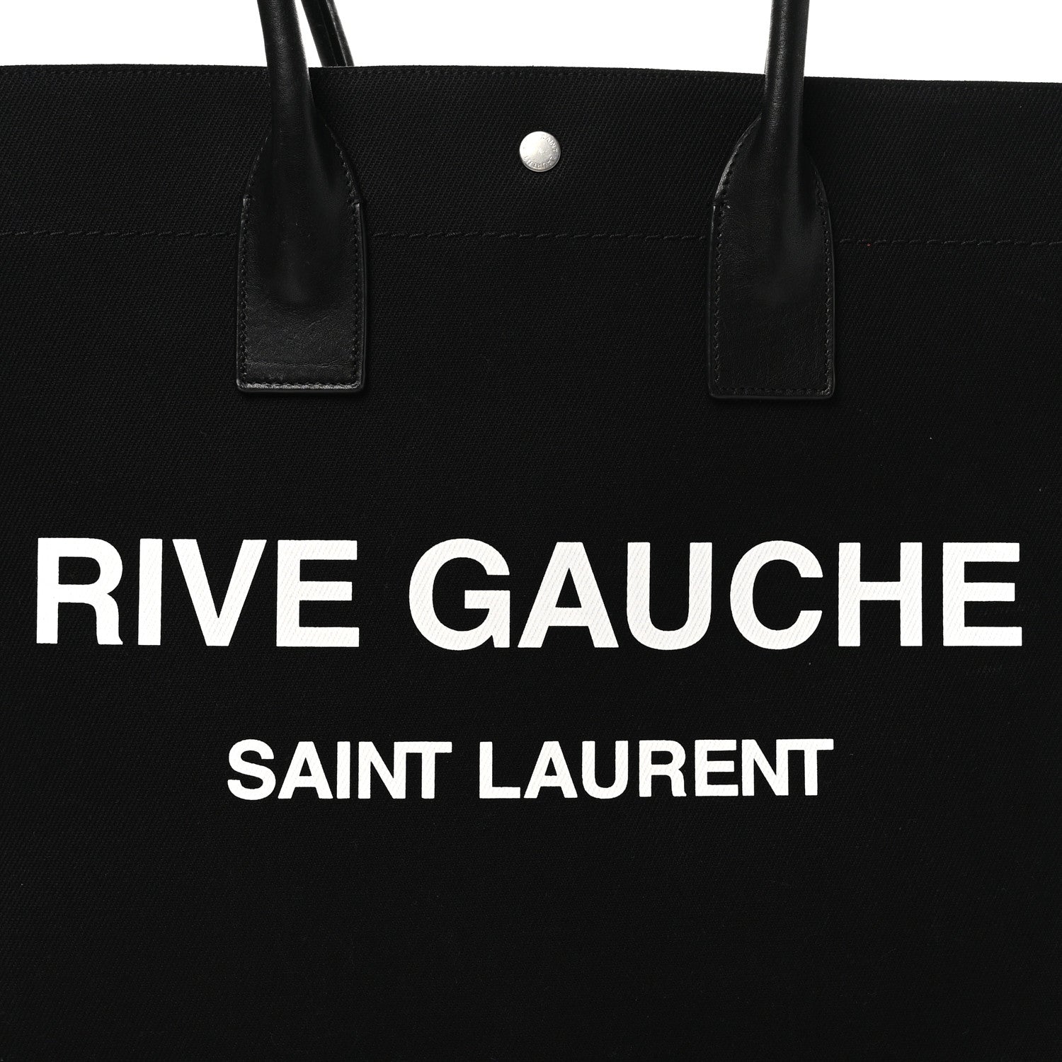 Saint Laurent Linen Calfskin Rive Gauche Tote Black 8 of 10