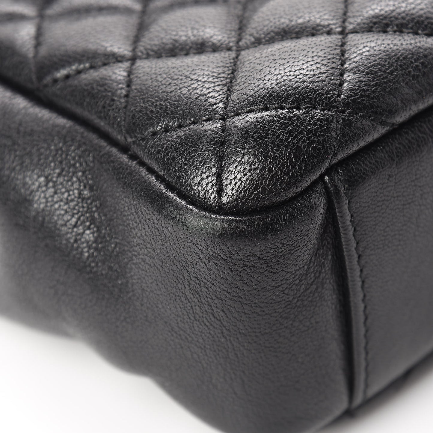 Sheepskin Tri-Quilt Monogram Medium Soft Envelope Bag Black