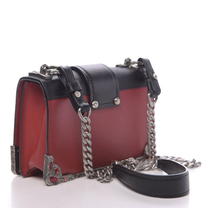 Prada City Calfskin Saffiano Crystal Cahier Bag Fuoco Black 3 of 11