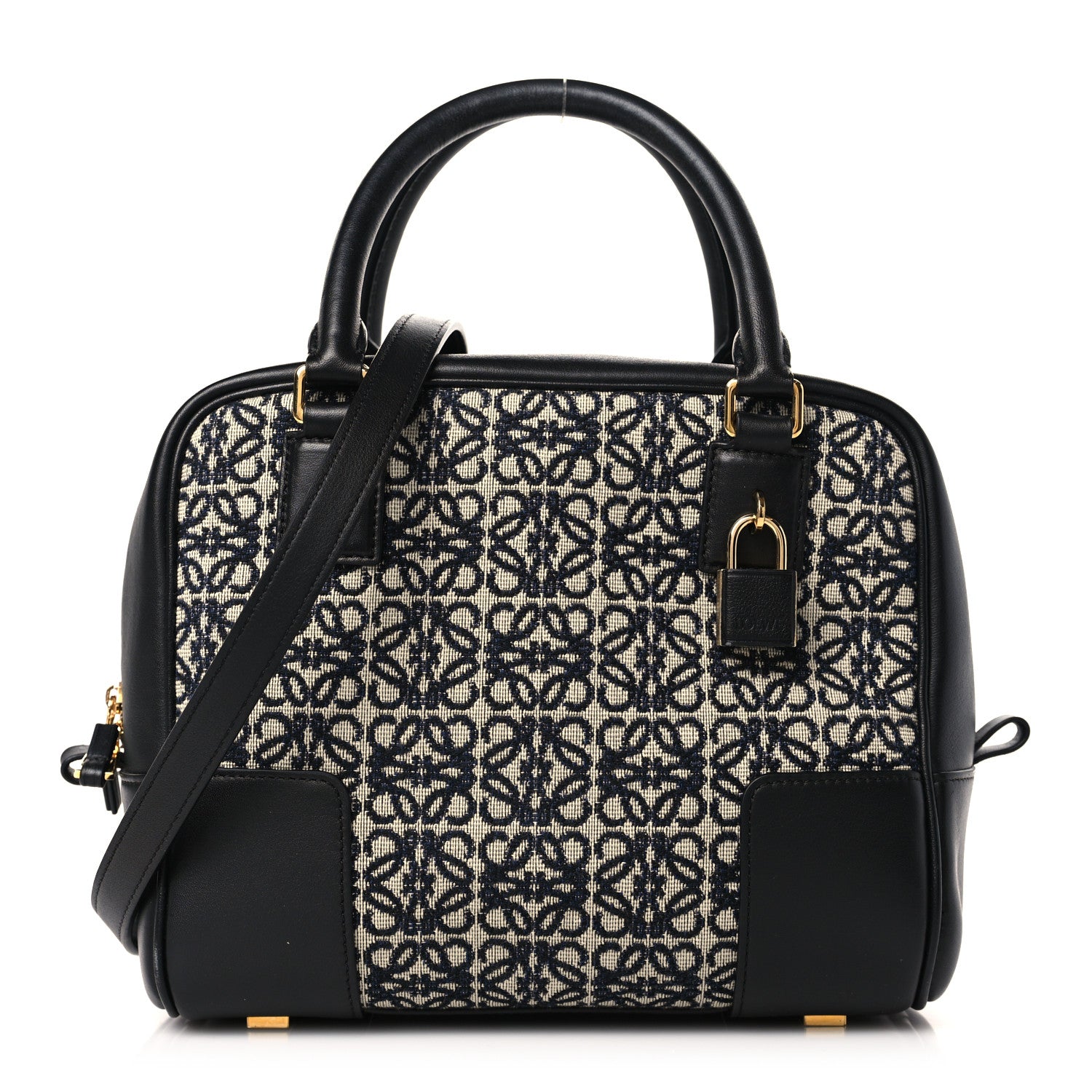 Loewe Jacquard Anagram Calfskin Amazona 19 Black Navy 1 of 8