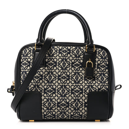 Loewe Jacquard Anagram Calfskin Amazona 19 Black Navy 1 of 8