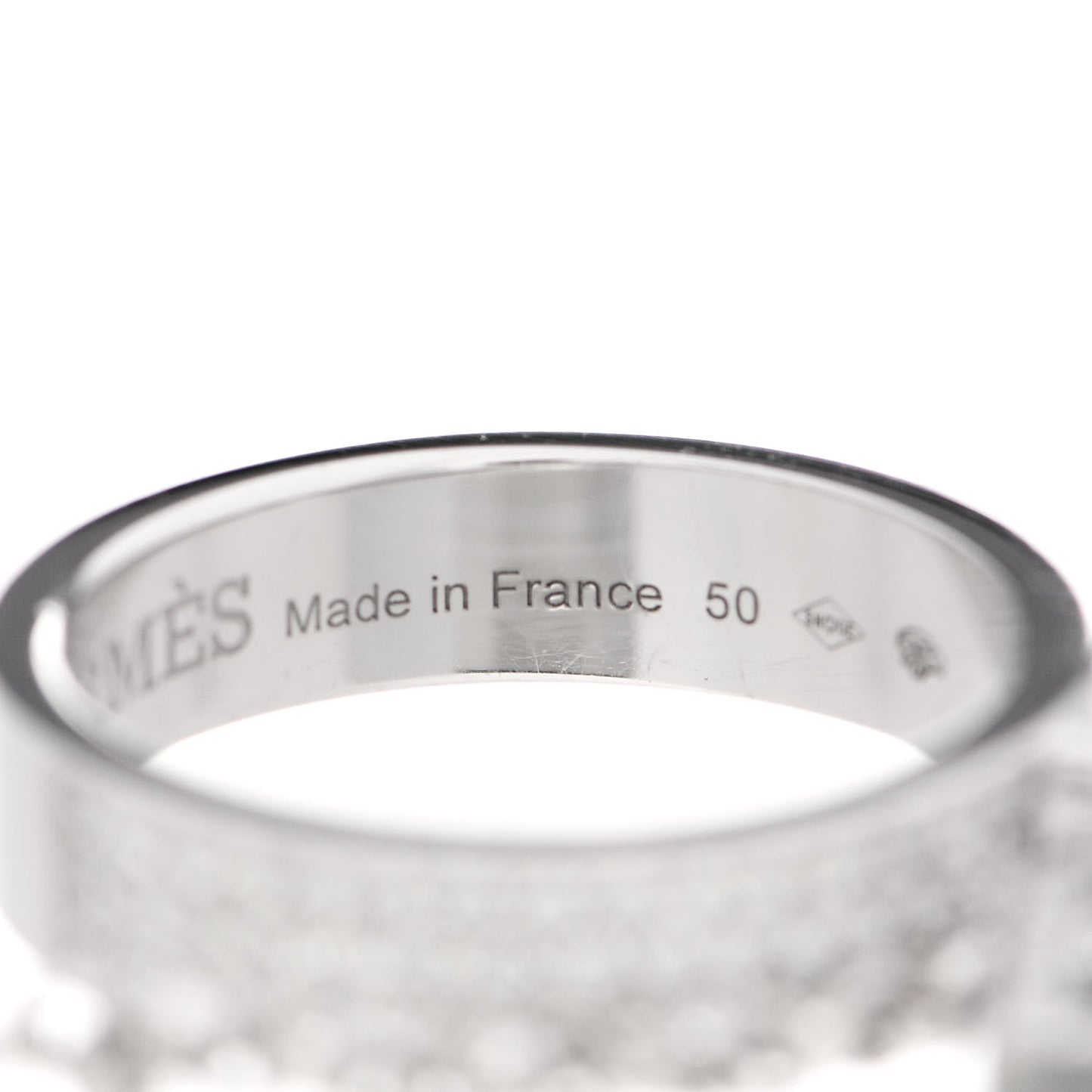 18K White Gold Diamond Kelly Clochette Double Ring 50 5.25