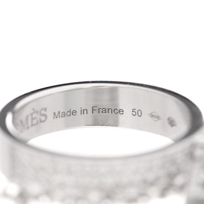 Hermes 18K White Gold Diamond Kelly Clochette Double Ring 50 5.25 7 of 8