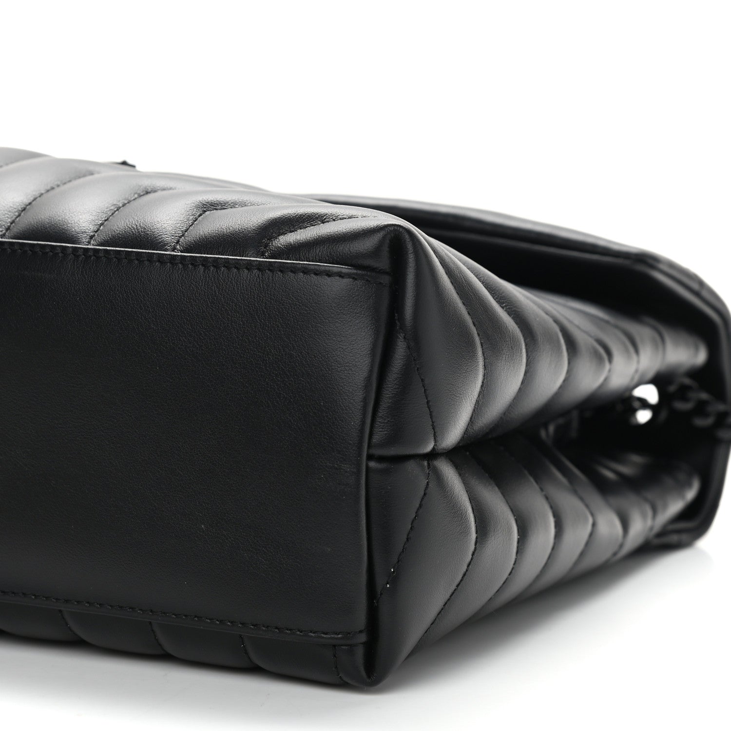 Saint Laurent Calfskin Y Quilted Monogram Medium Loulou Chain Satchel Black 10 of 12